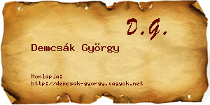 Demcsák György névjegykártya