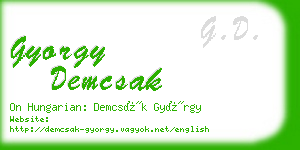 gyorgy demcsak business card